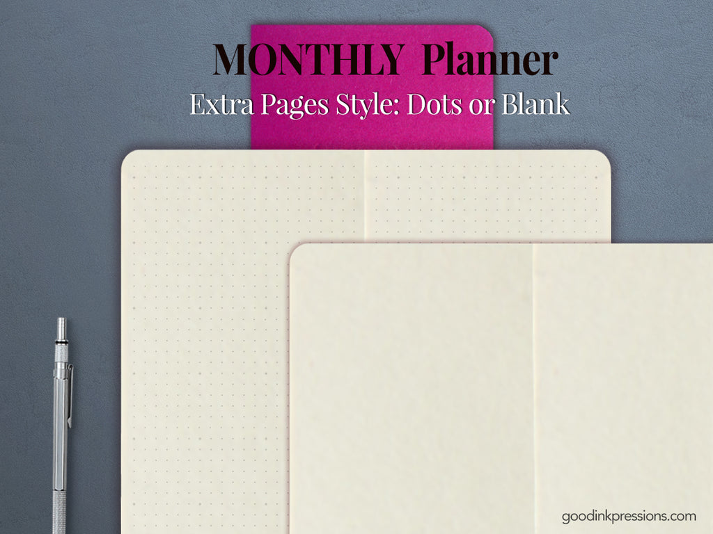 Tomoe River White-Cream 68gsm MONTHLY Planner - pocket size - handmade by goodINKpressions