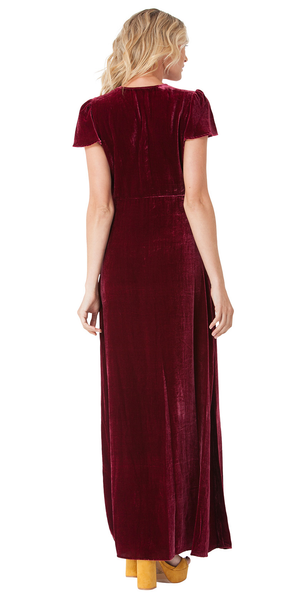 cranberry velvet dress