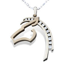 Gold Horse Head Silhouette Necklace