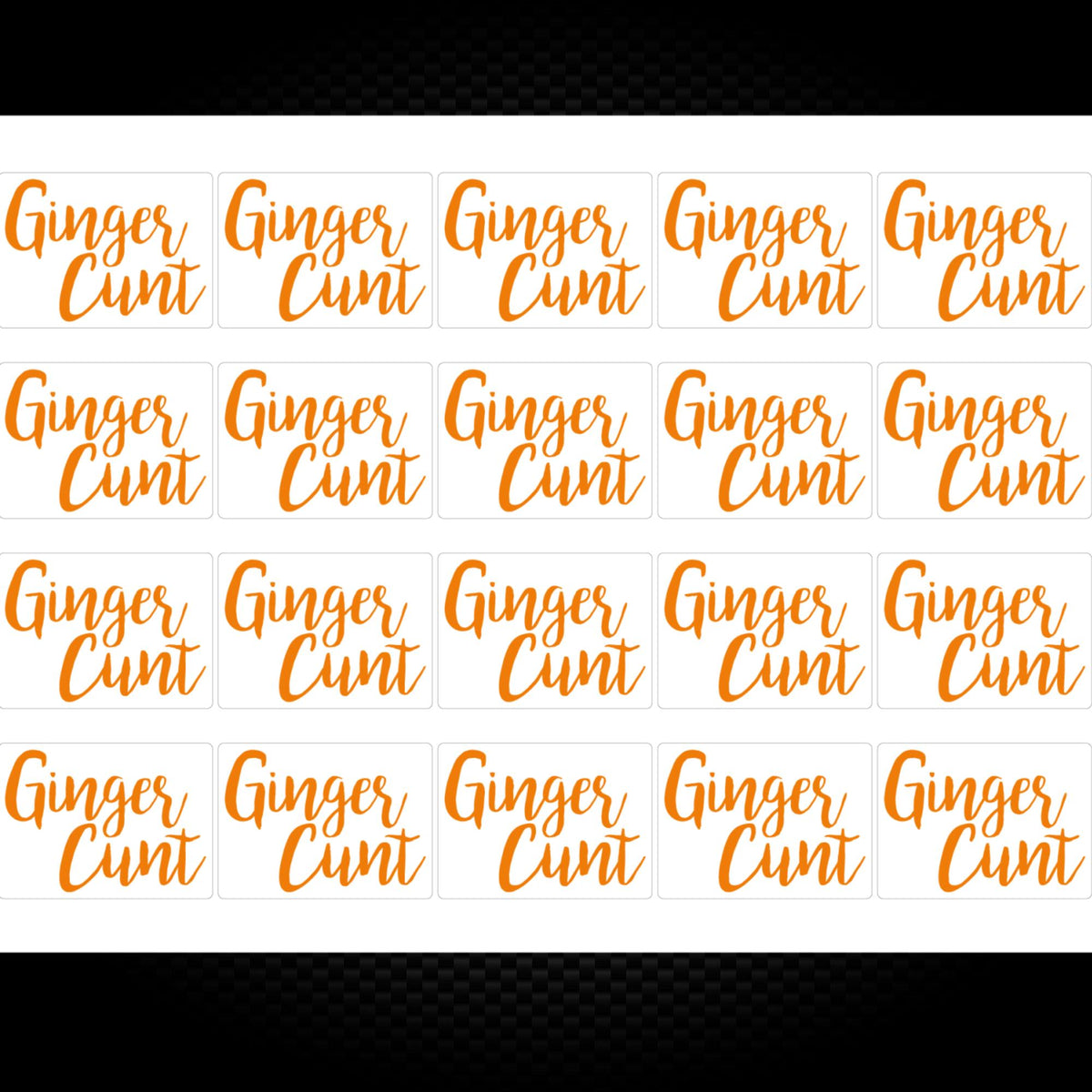 Ginger Cunt Sticker Pack Rude Stickers Slightly Disturbed 