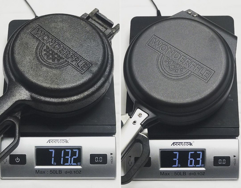 Weight difference between the cast iron and cast aluminum models