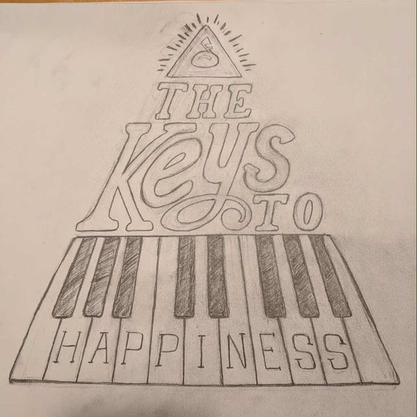 The Keys To Happiness Retro T-shirt Illustration