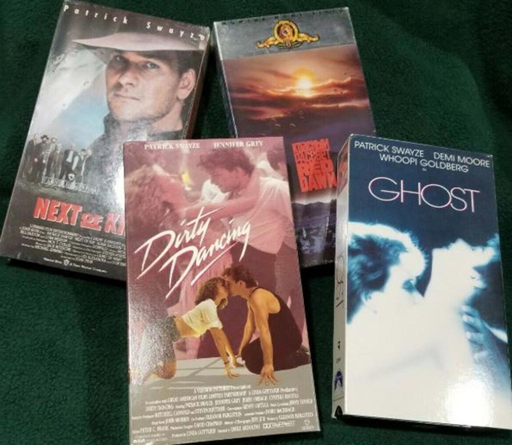Retro Collection of Patrick Swayze VHS Cassettes