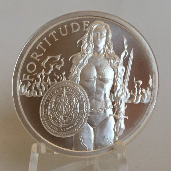 1 oz Silver Shield Mini-Mintage BU rounds .999 fine silver 2019 PRUDENCE 