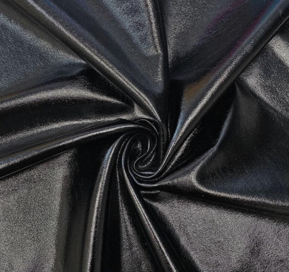 Metallic Foil Spandex Fabric - Spandex Lame Shiny Fabric 2 Way