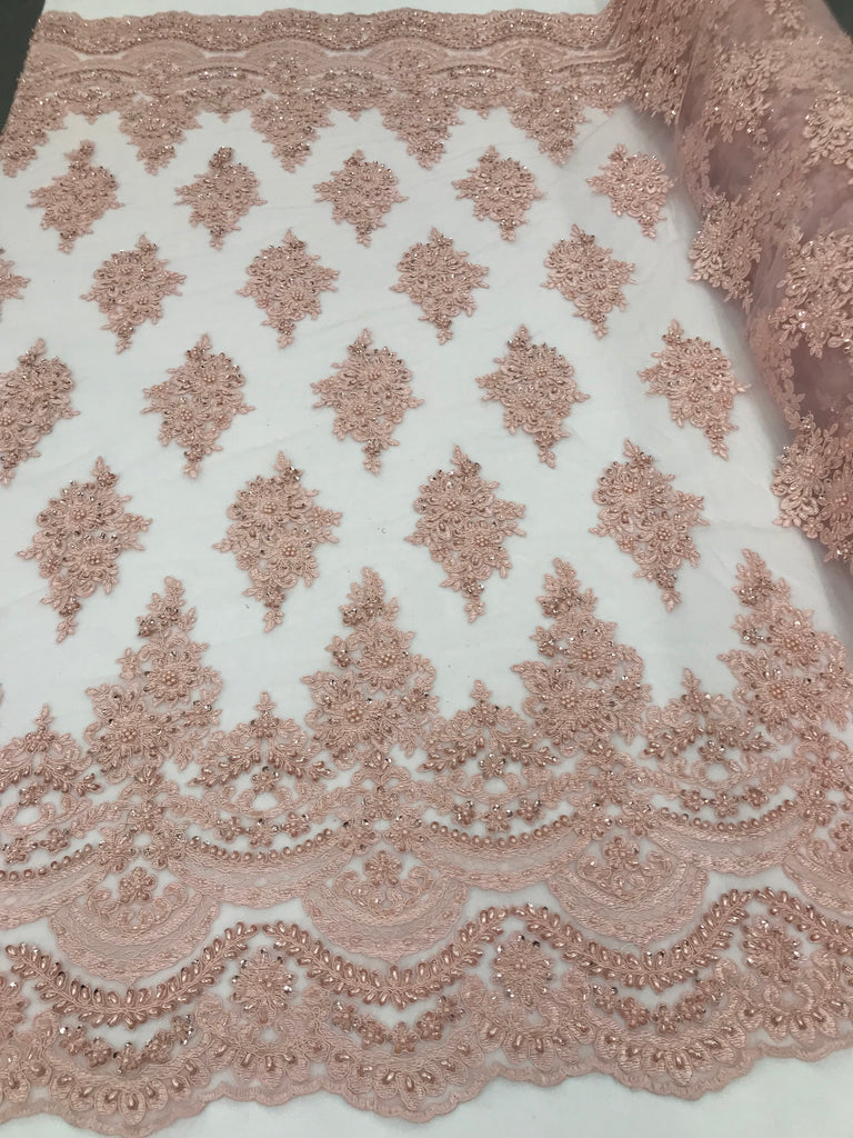 blush pink lace fabric