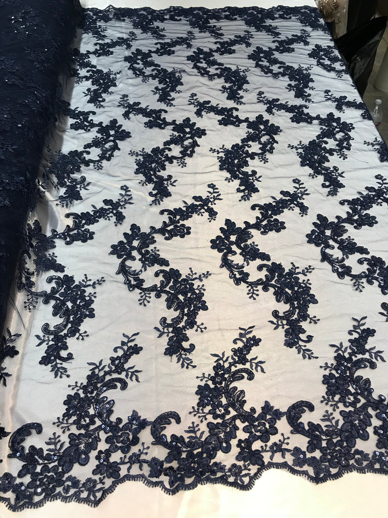 navy lace fabric