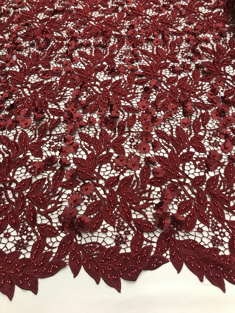 burgundy lace fabric