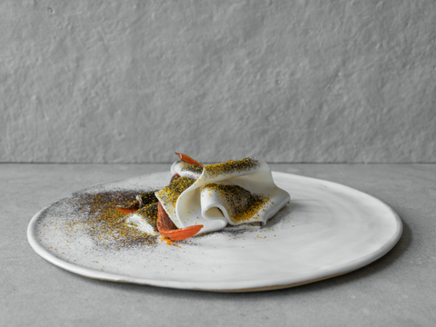 A dish for Plates | coconut, carrot, liquorice