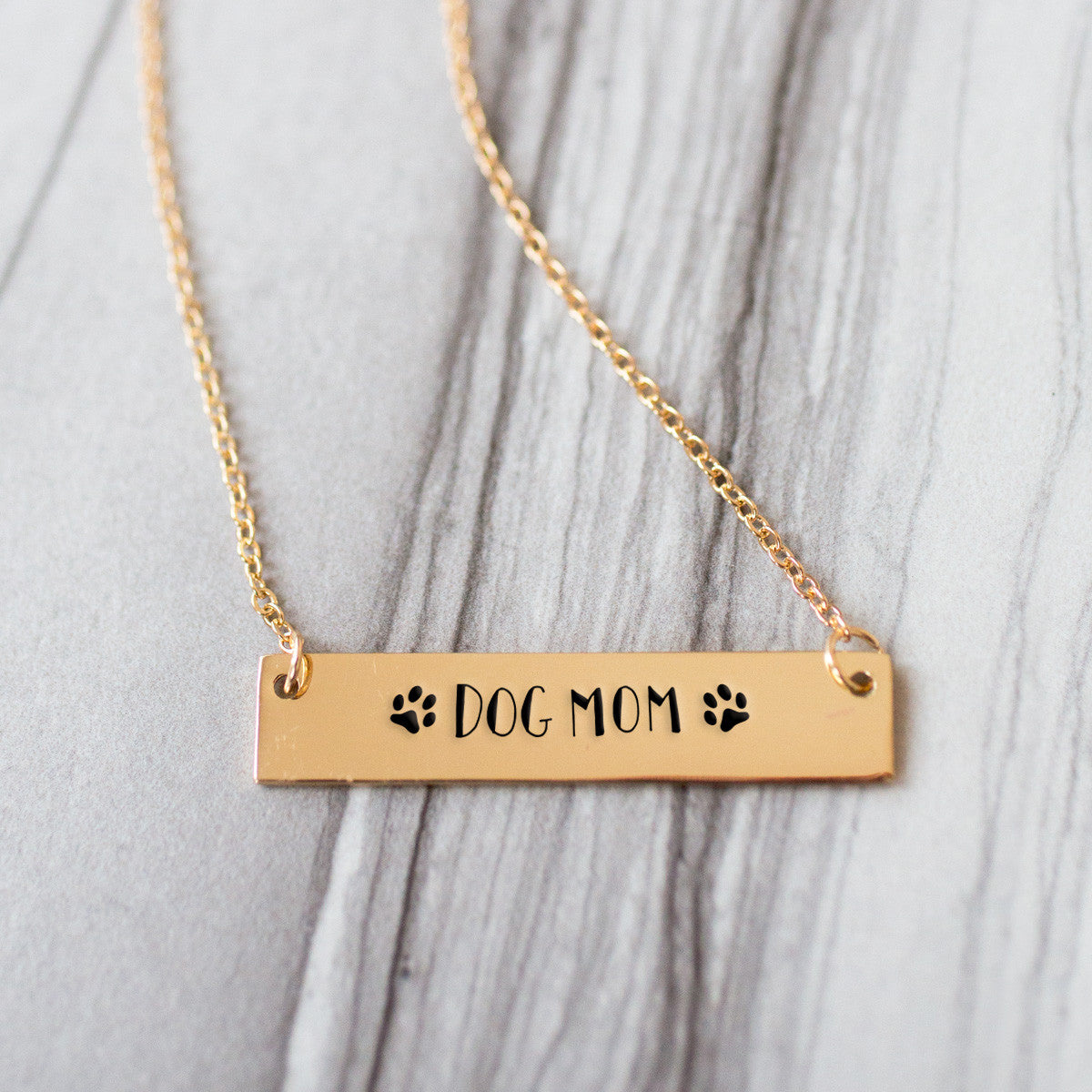 dog mom bar necklace