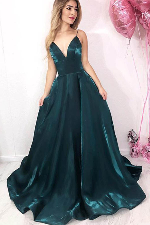 aline v neck prom dress