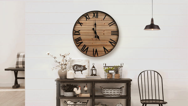 24 inch rustic wall clock