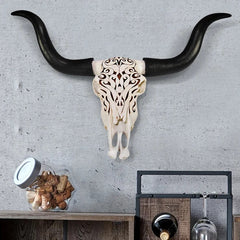 carved longhorn skull