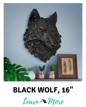 Large Black Wolf Wall Decor