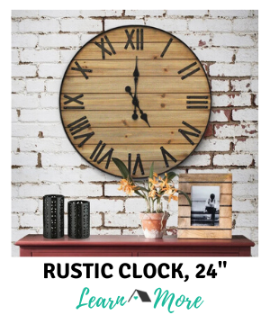rustic wall clock 24 inch