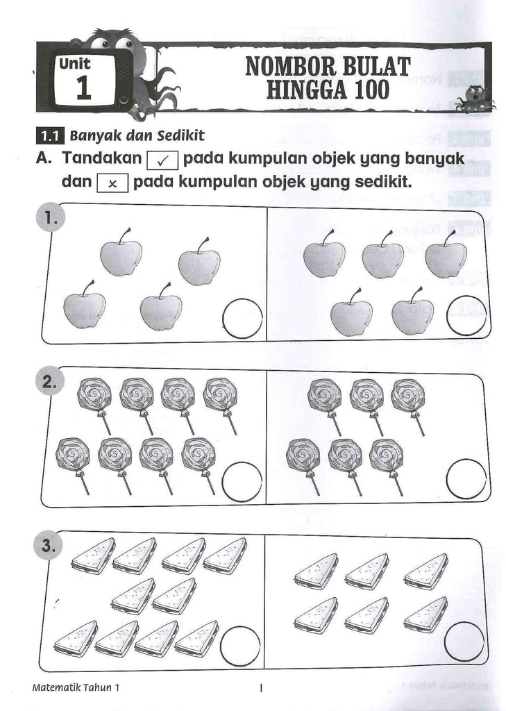 Latihan Matematik Tahun 1 Banyak Dan Sedikit  leinssic