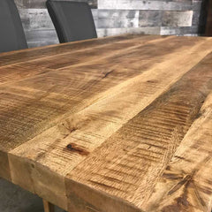 Mango wood sealed colors shown on a dining table