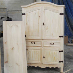 Unfinished pine wood furniture