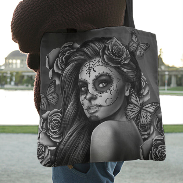Dia de Los Muertos Pirate Girl Tote Bag
