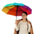 Windproof Travel Umbrella - Compact, Automatic, Rainbow