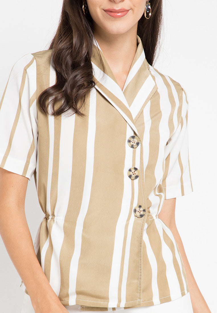 Short Sleeves striped blouse
