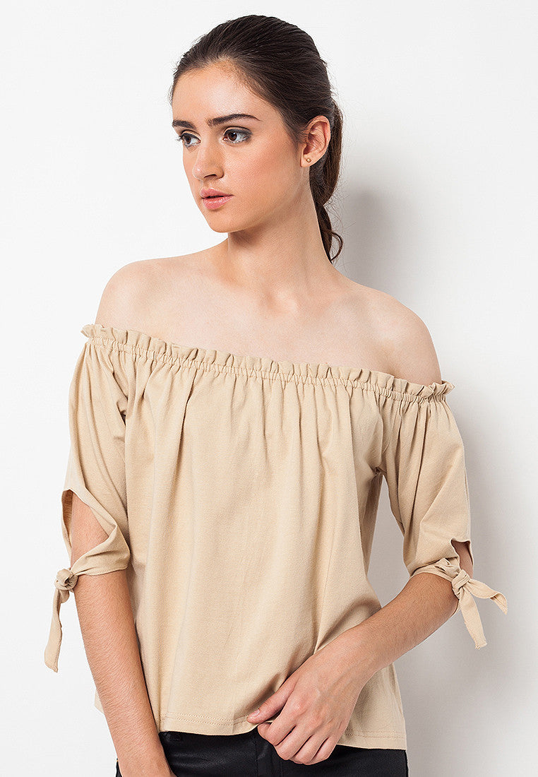 Sabrina Tee with Ribbon Brown