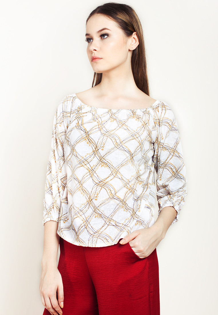 Off Shoulder Printed Top