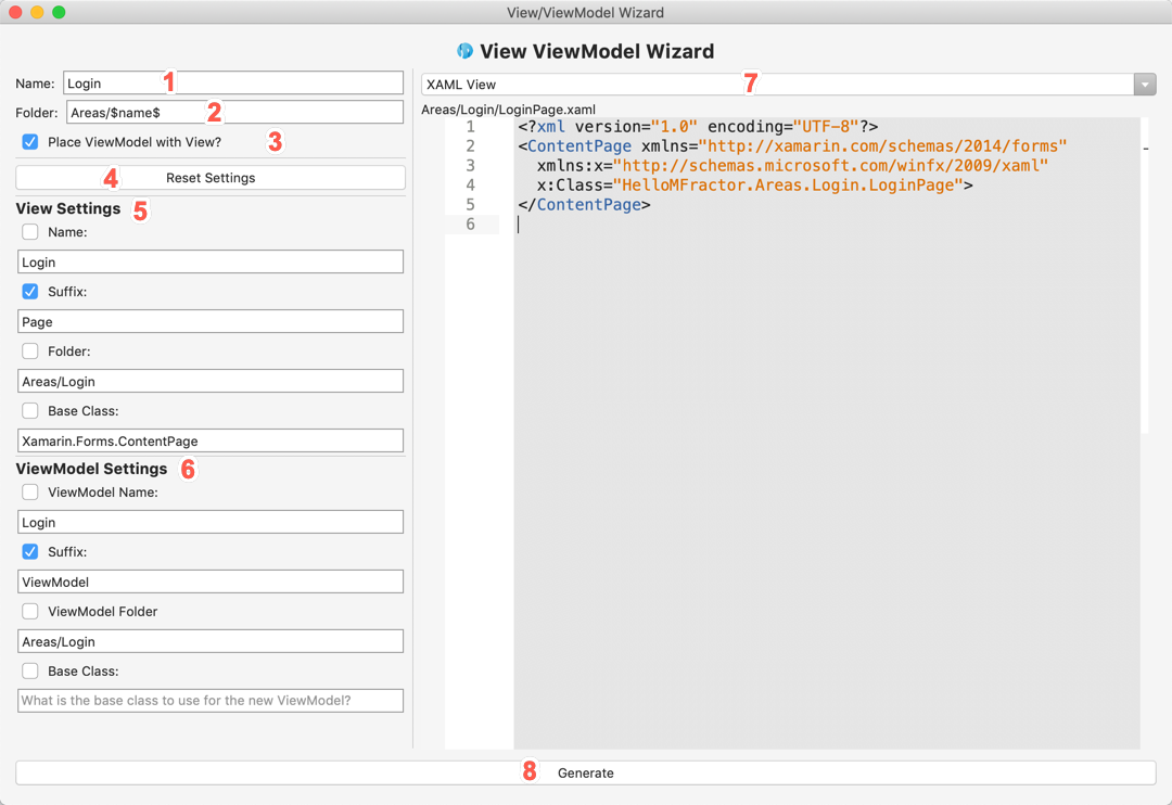 An overview of the MVVM Wizard.