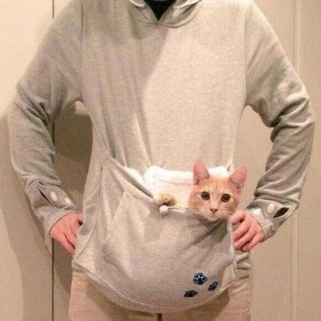 mens cat pouch hoodie