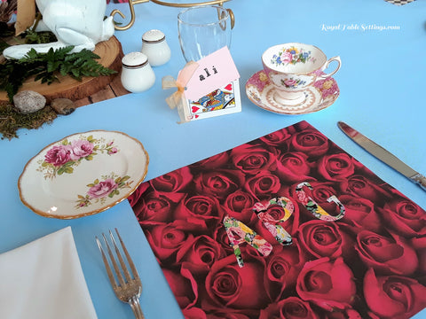 Bride's Place Mat with Teacup and Bread and Butter Plate