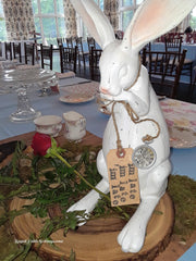 Rabbit with watch and "I'm Late" card