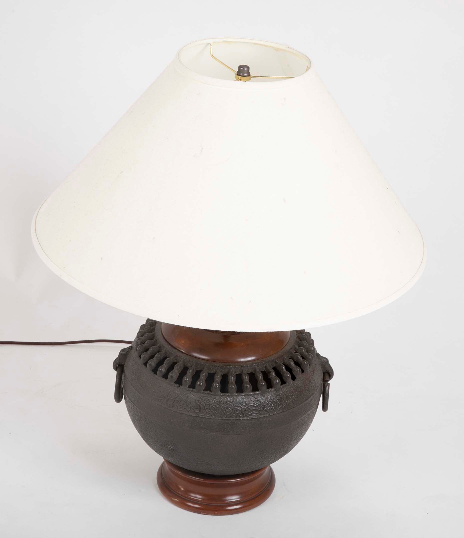 Japanese Cast Iron Hibachi now a Lamp