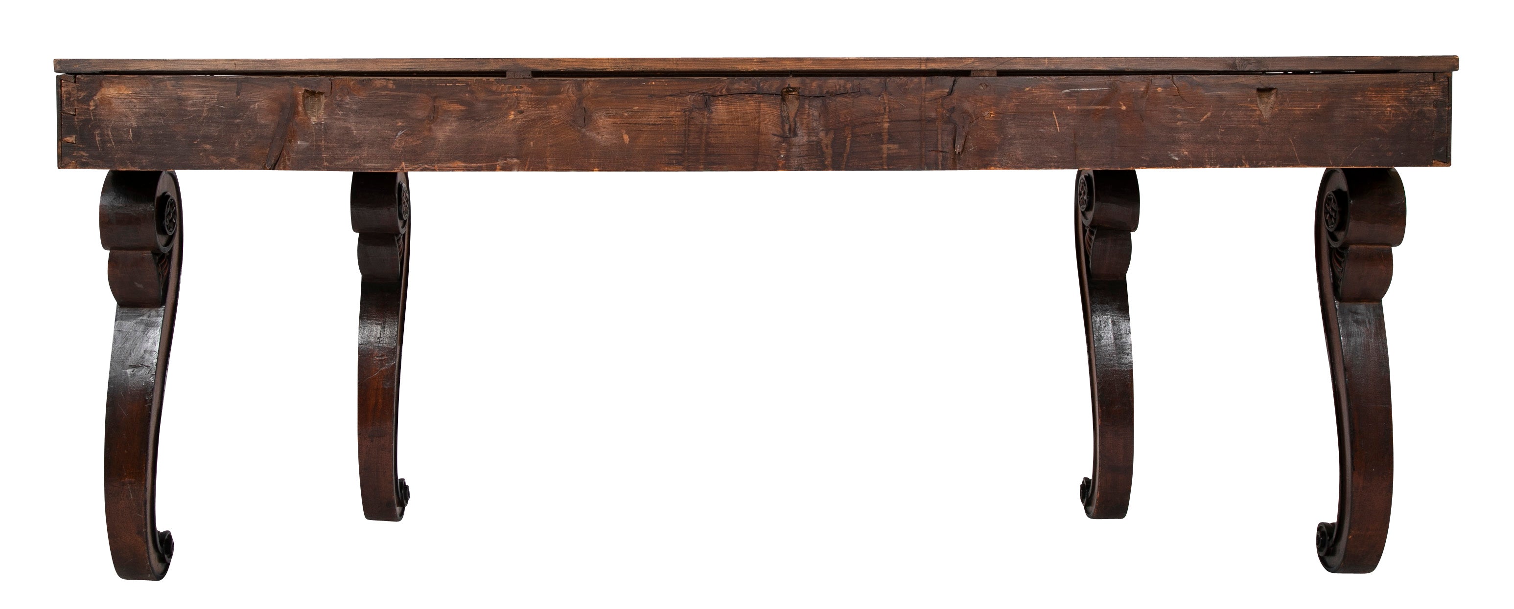 An English Regency Three Drawer Mahogany Sideboard with Cabriole Legs
