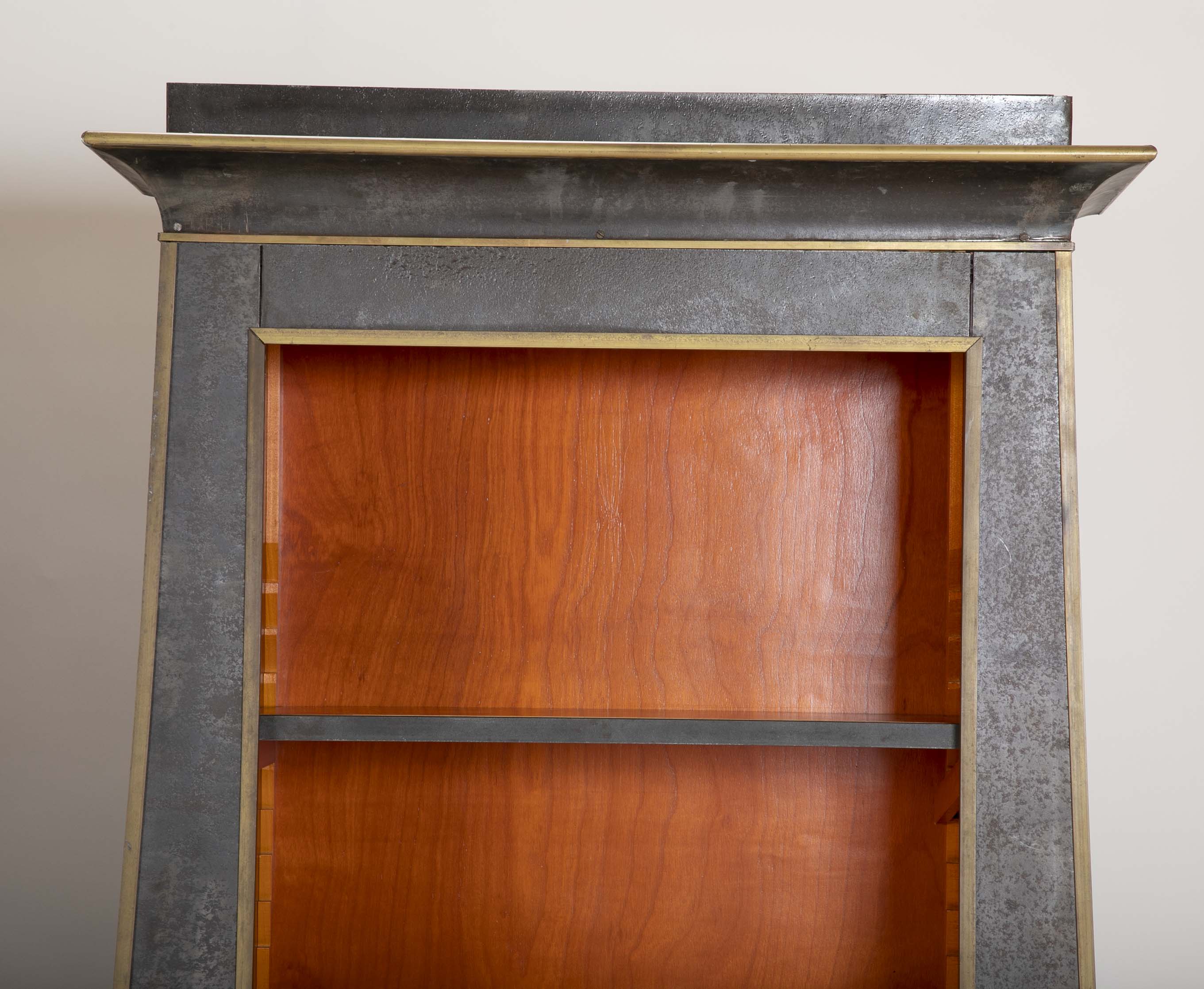 Pair of Neoclassical Iron Clad Bookshelves
