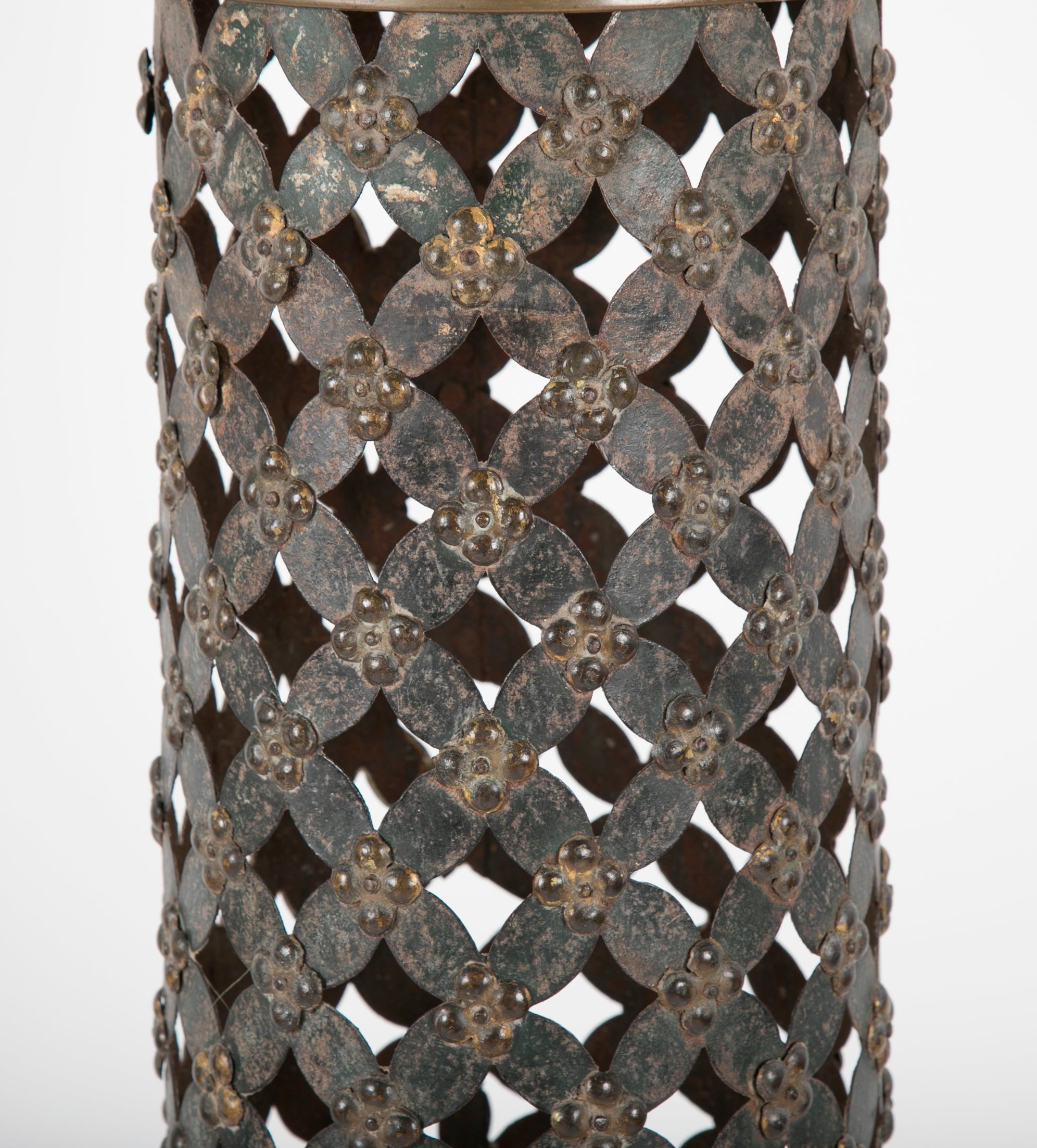 French Painted and Gilt Tole Column with Corinthian Capital