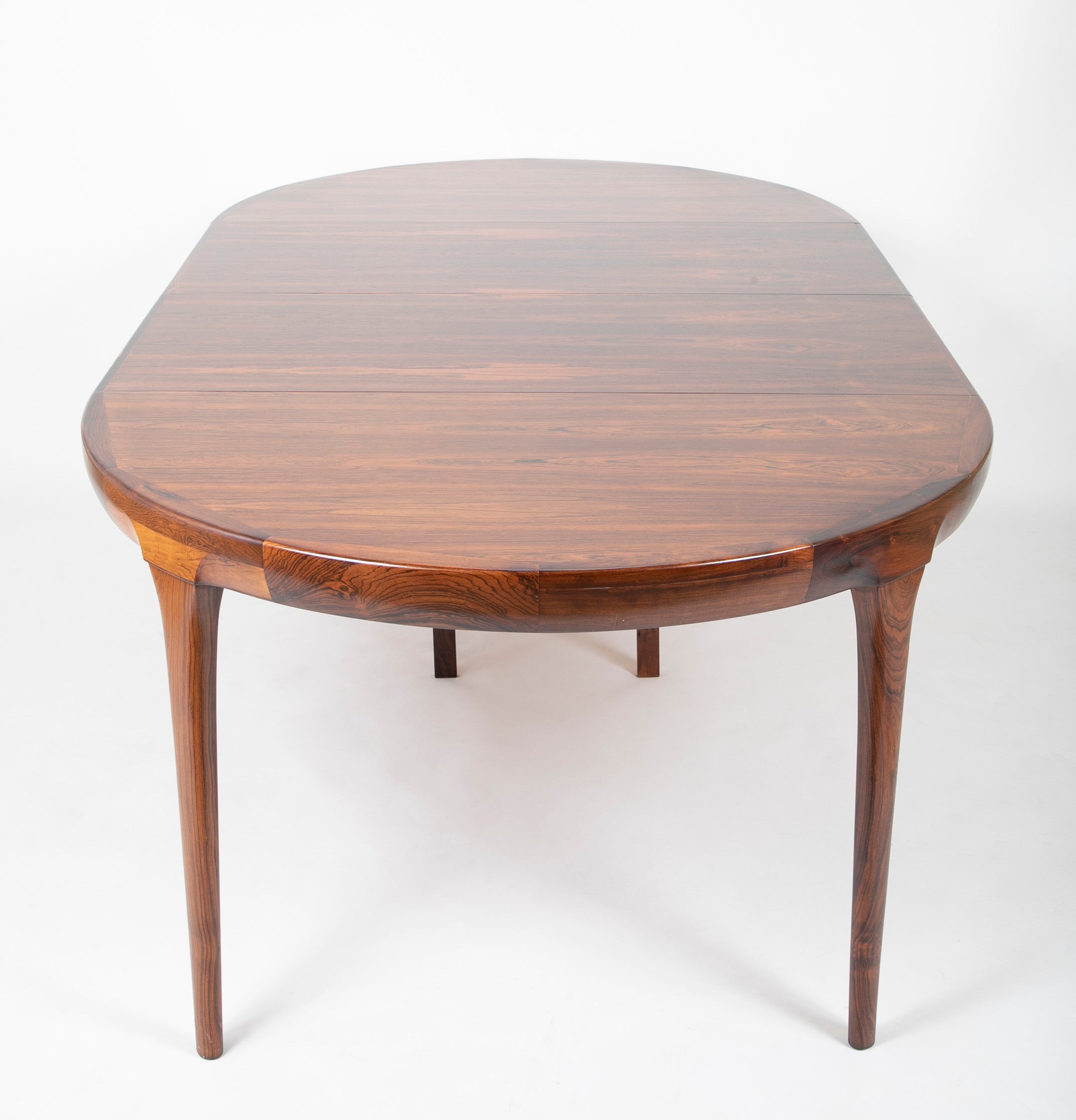 Two Leaf Round Oval Rosewood Dining Table IB Kofod Larsen Design