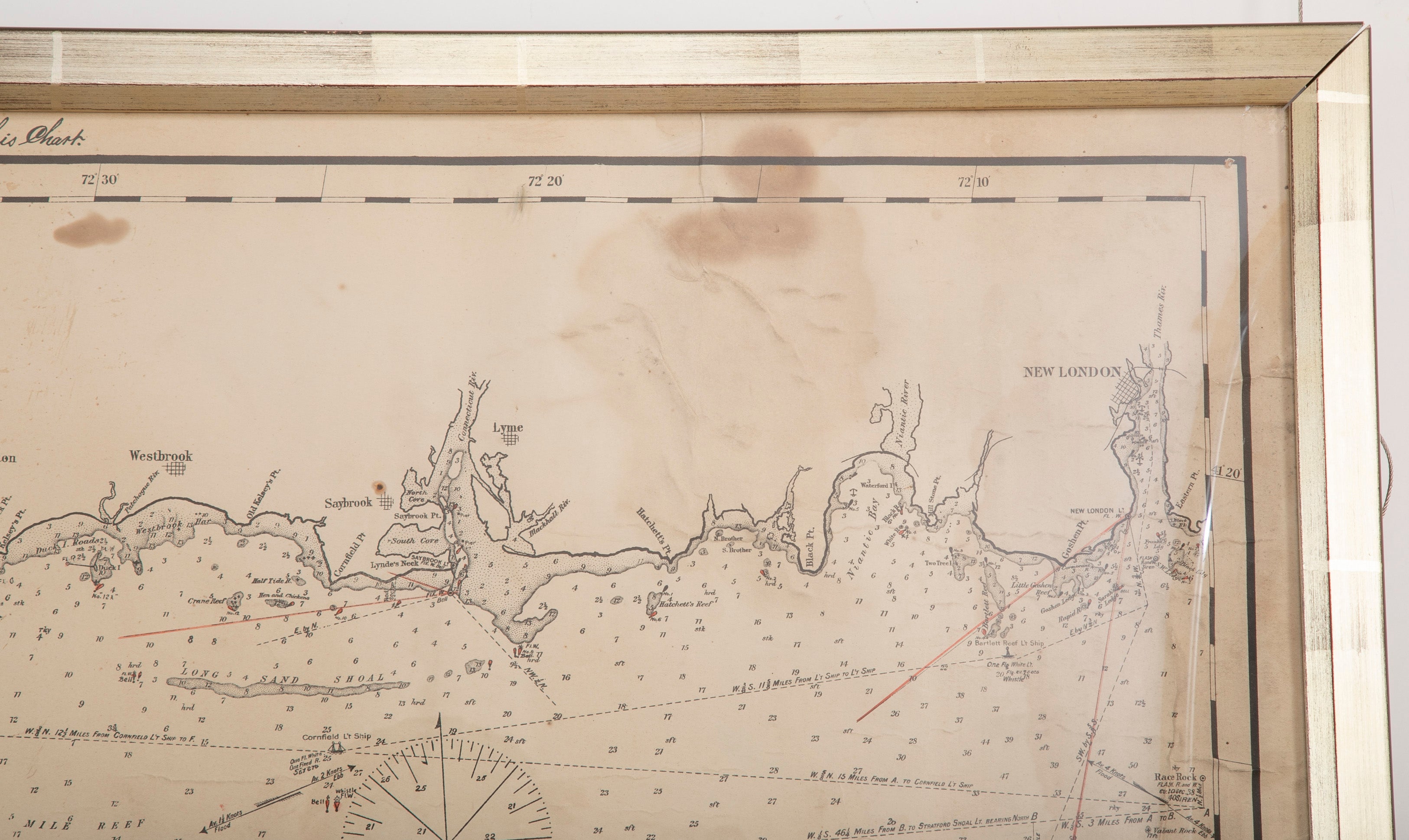 SOLD 8/2/20 LL Original 1922 George W. Eldridge Chart of Long Island Sound