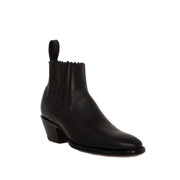 CITY Slicker Black Leather Slip-on Booties