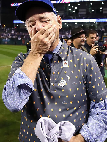 Bill Murray in Old Fashioned Polo at Cubs World Series