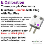 Thermocouple Connectors Miniature Ceramic Male Type E