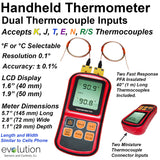 Handheld Thermometer with Dual Thermocouple Inputs