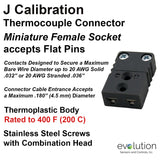 Thermocouple Connectors Miniature Female Type J