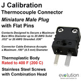 Miniature Male J Calibration Thermocouple Connector