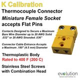 Thermocouple Connectors Miniature Female Type K