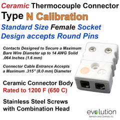 Ceramic Thermocouple Connector Type N Standard Size Male