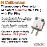 Thermocouple Connectors Miniature Ceramic Male Type N