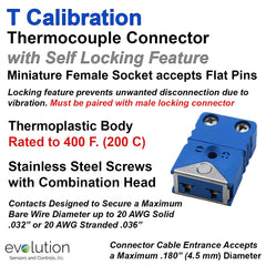 Thermocouple Connectors Miniature Female Type T