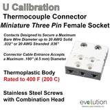 RTD Connector Miniature Three Pin Female