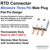 Miniature Three Pin Male RTD Connector