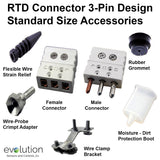 RTD Connector 3-Pin Design Standard Size Accessories